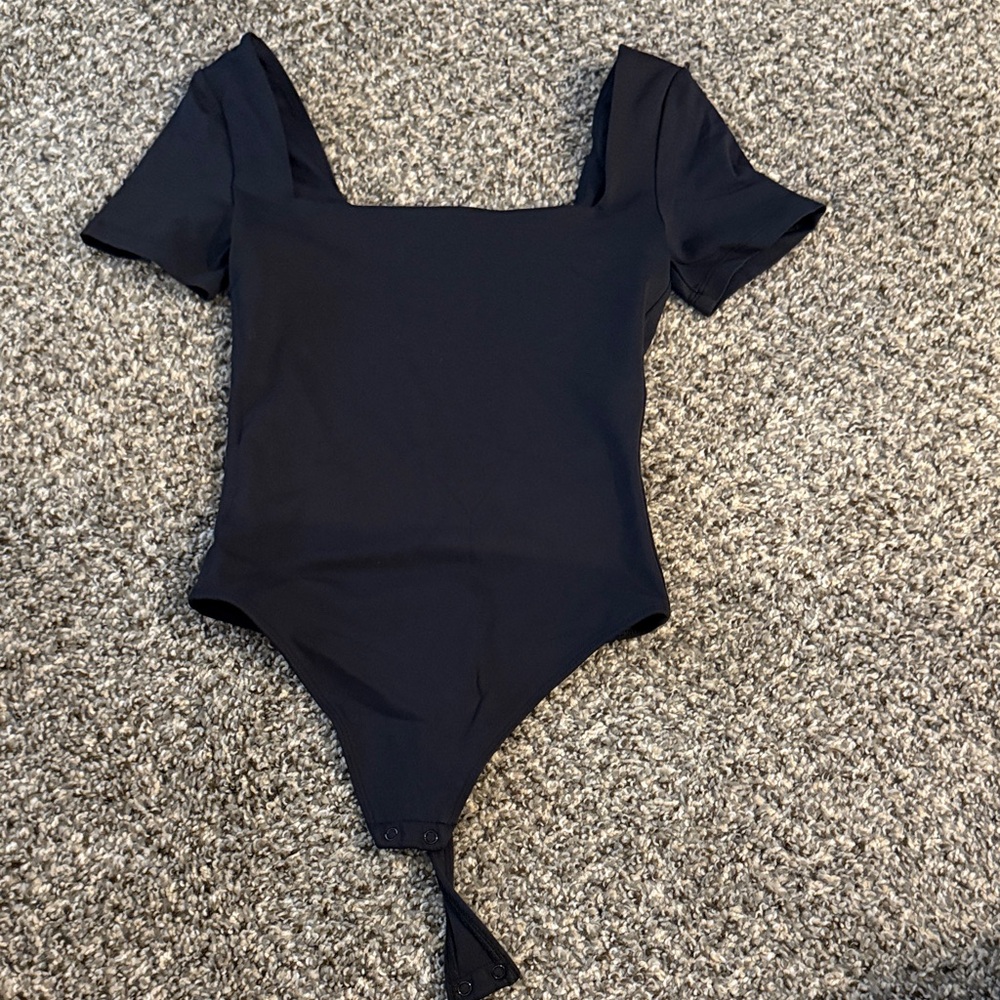 Aritzia Black Square Neck Bodysuit